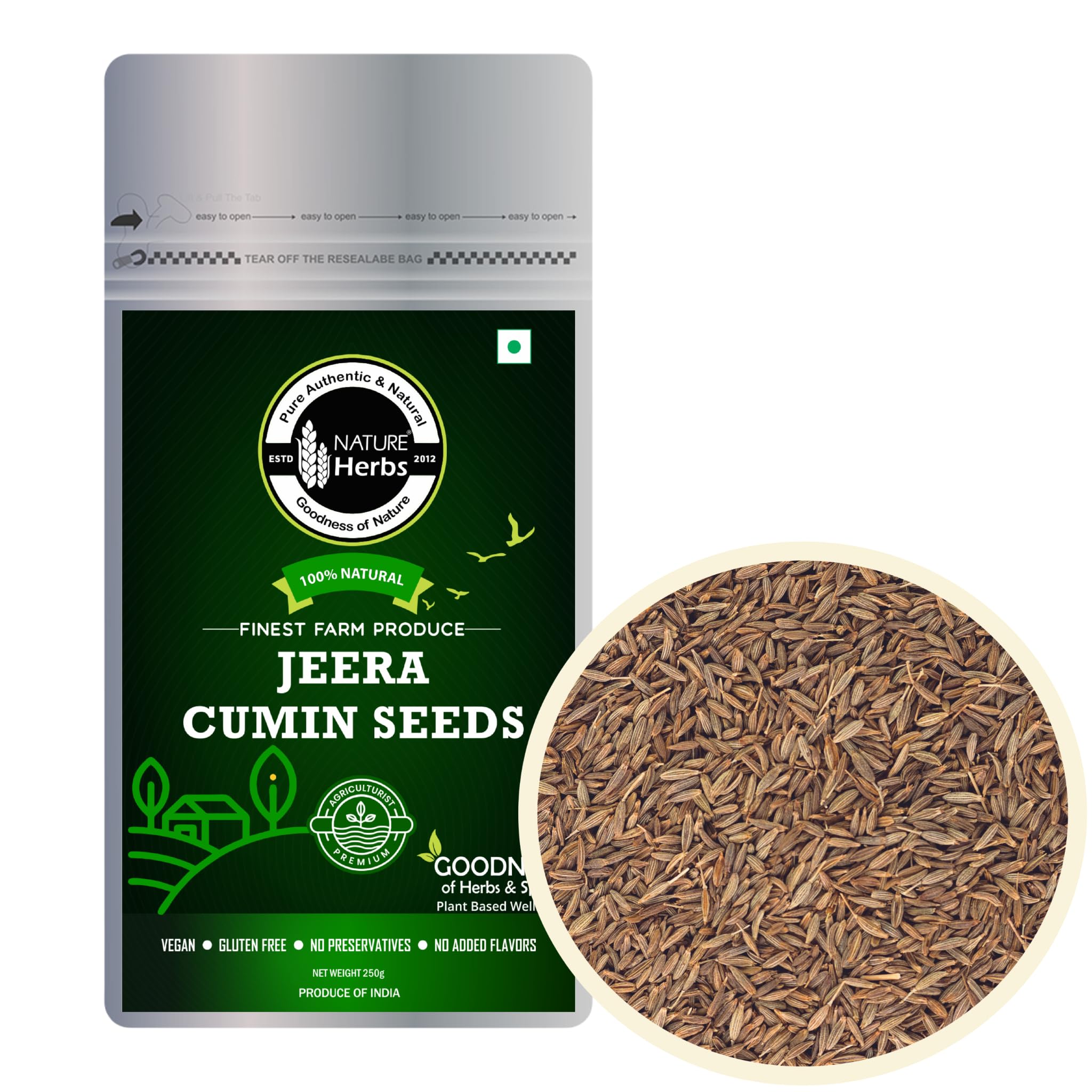 Nature Herbs 100% Pure Cumin Seeds Jeera 1Kg (Pack of 4-250 Grams each) (B0CX8TGCJJ) Amazon Price History, Amazon Price Tracker