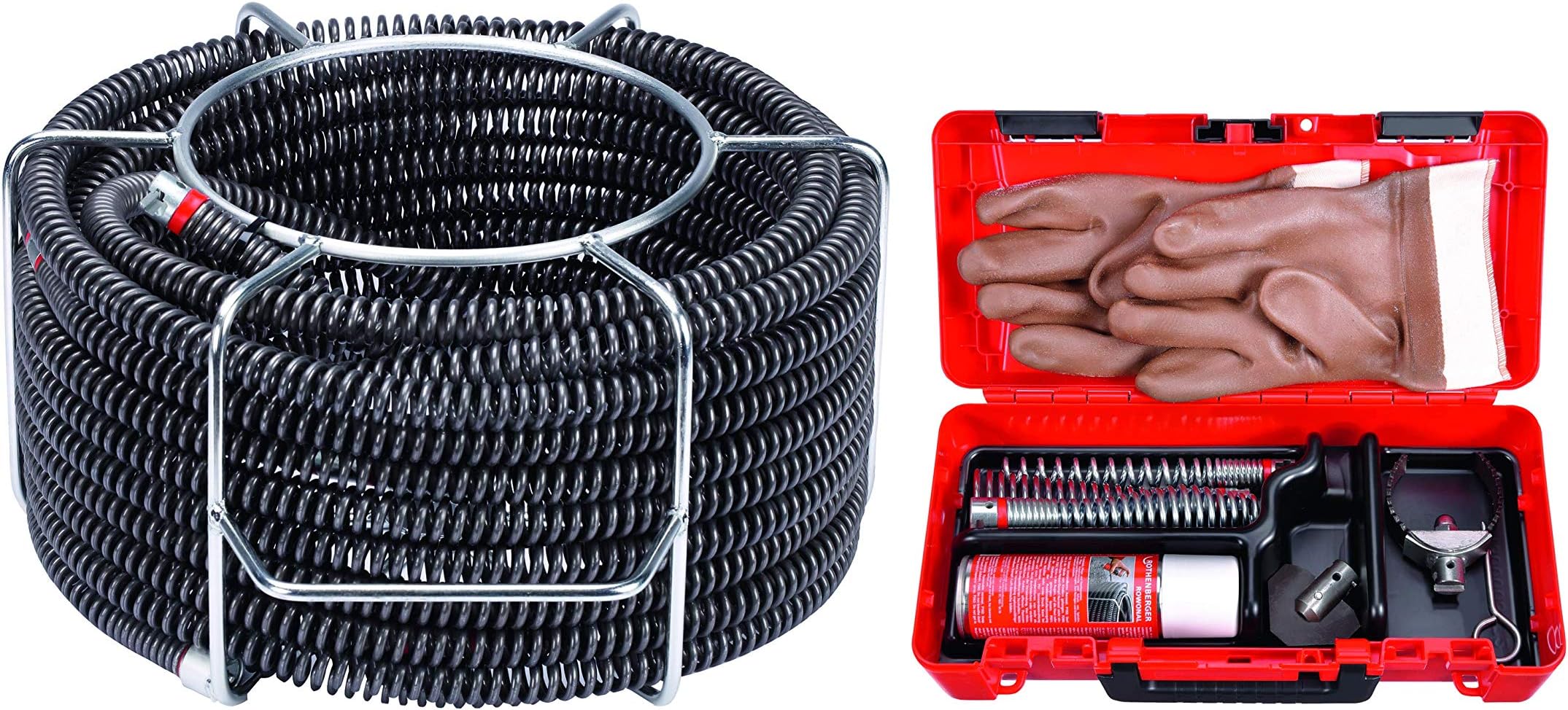 Rothenberger 72955 R600 Spiral Cable and Tool Set, 16mm