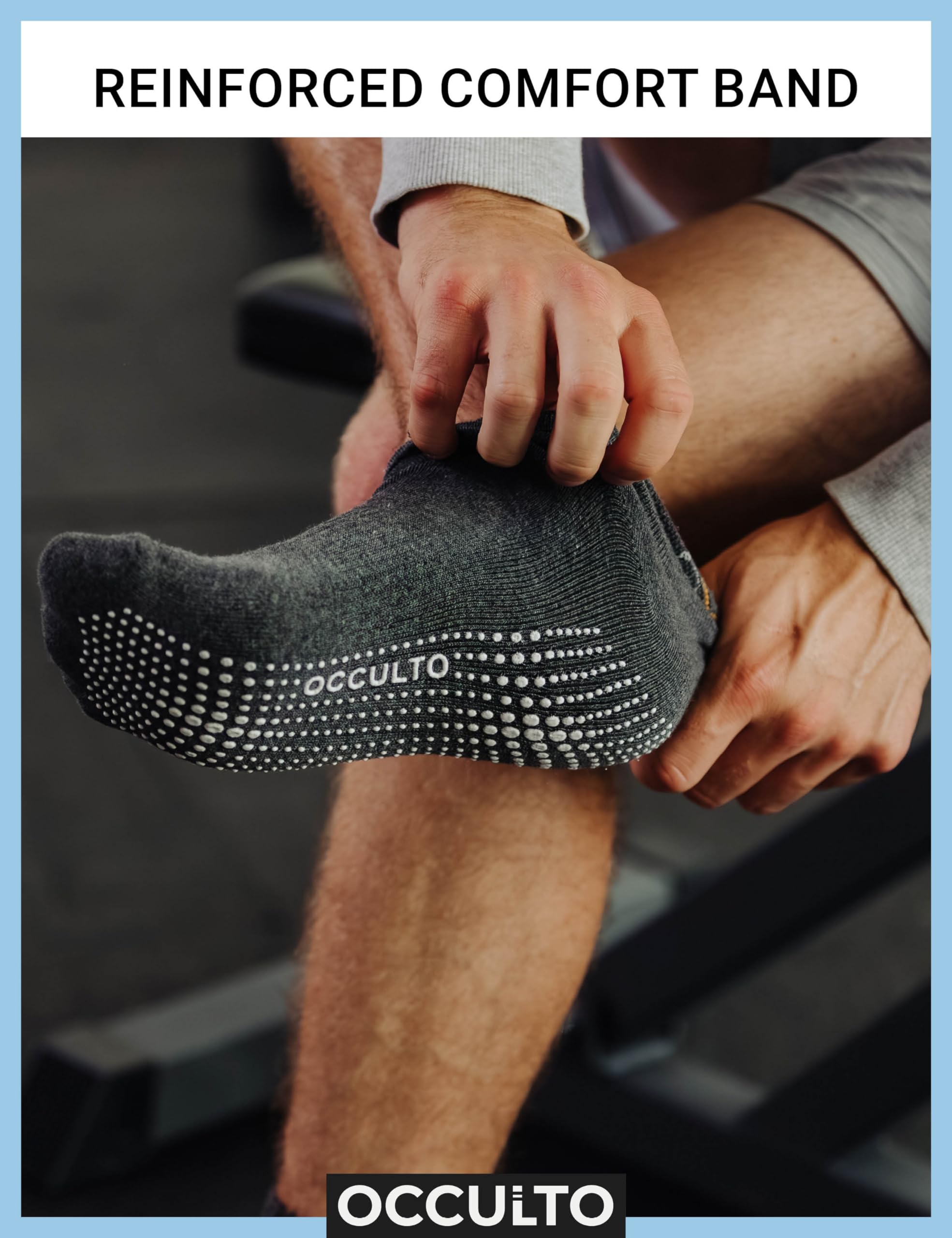 Occulto Women Pilates Grip Socks 2-4 Pack (Model: Mady), Yoga Grip Socks 2 Pairs Black Grey 8-11