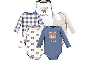 Hudson Baby Unisex-Baby Cotton Long-Sleeve Bodysuits for Bear Cubs