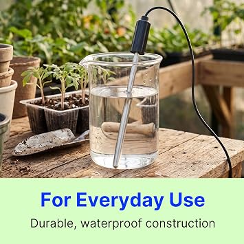 Bluelab PROBTEMP Temperature Probe in Water, Replacement for ATC Adjustments (Used with Bluelab Controllers), No Calibration, Tool for Hydroponic System and Indoor Plant Grow