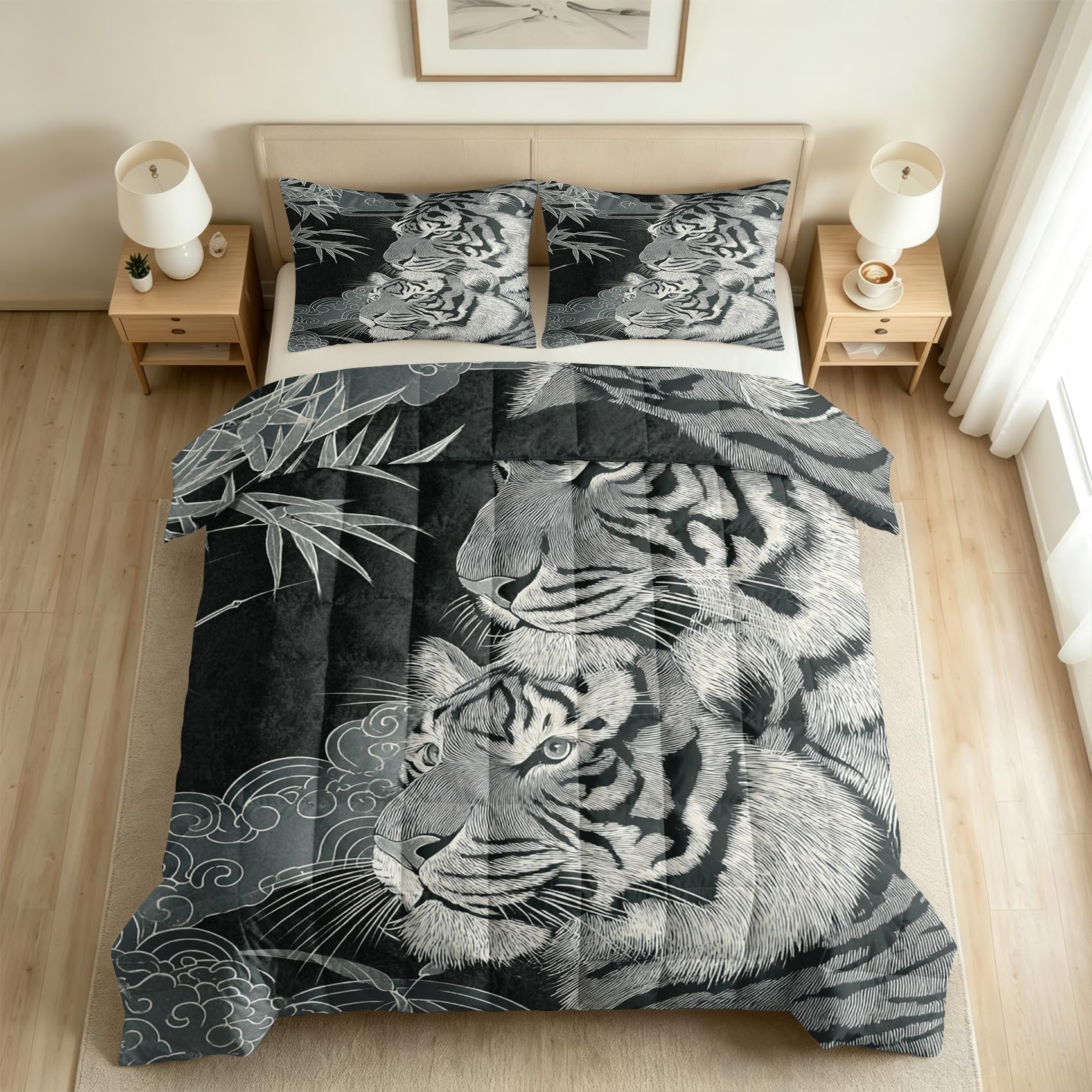 Tiger Bettdecke 220x240, 4 Jahreszeiten Bettdecken