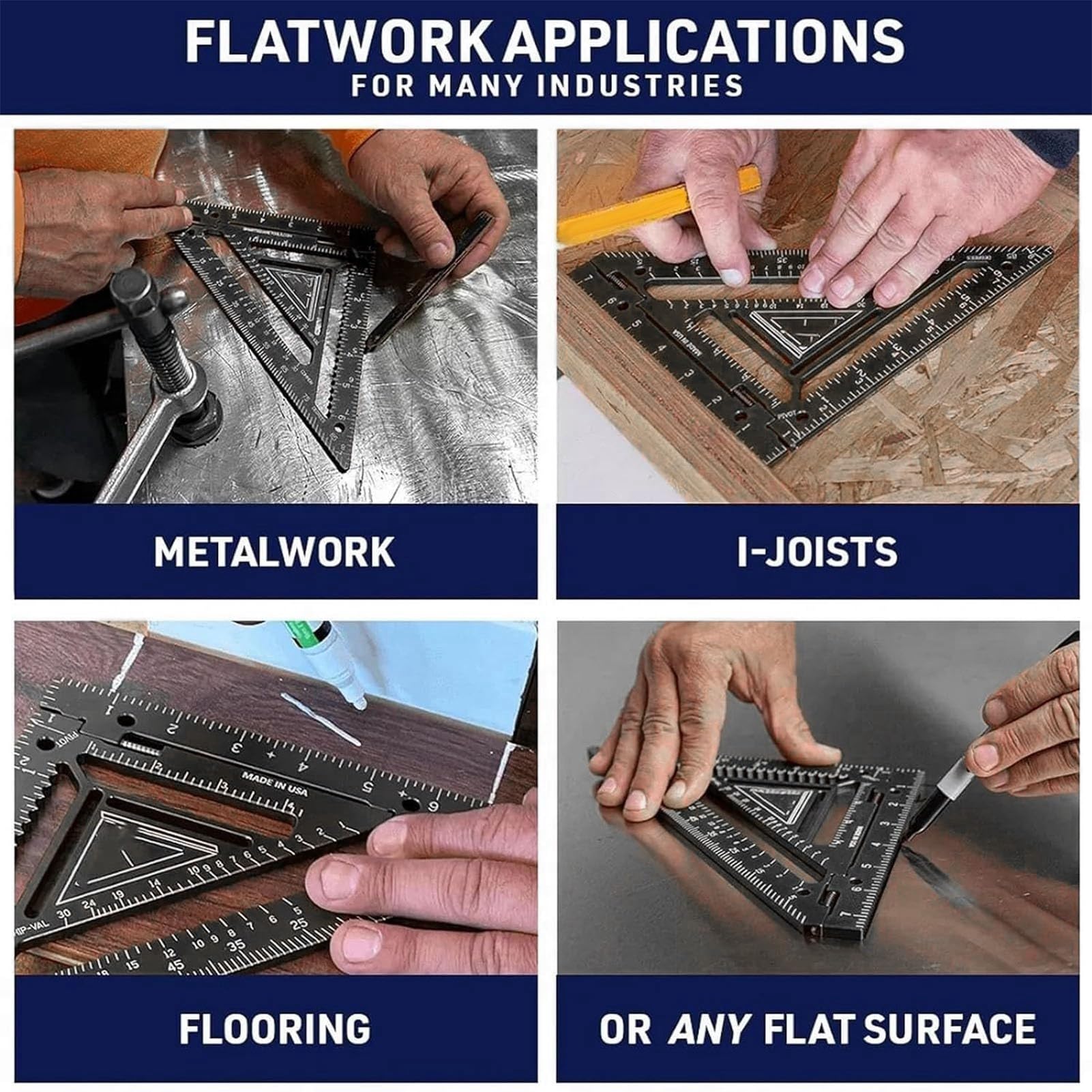 Professionelles Winkelmaß für Zimmerleute, hochpräzises Dreiecklineal aus Aluminiumlegierung, Sparrenhalter