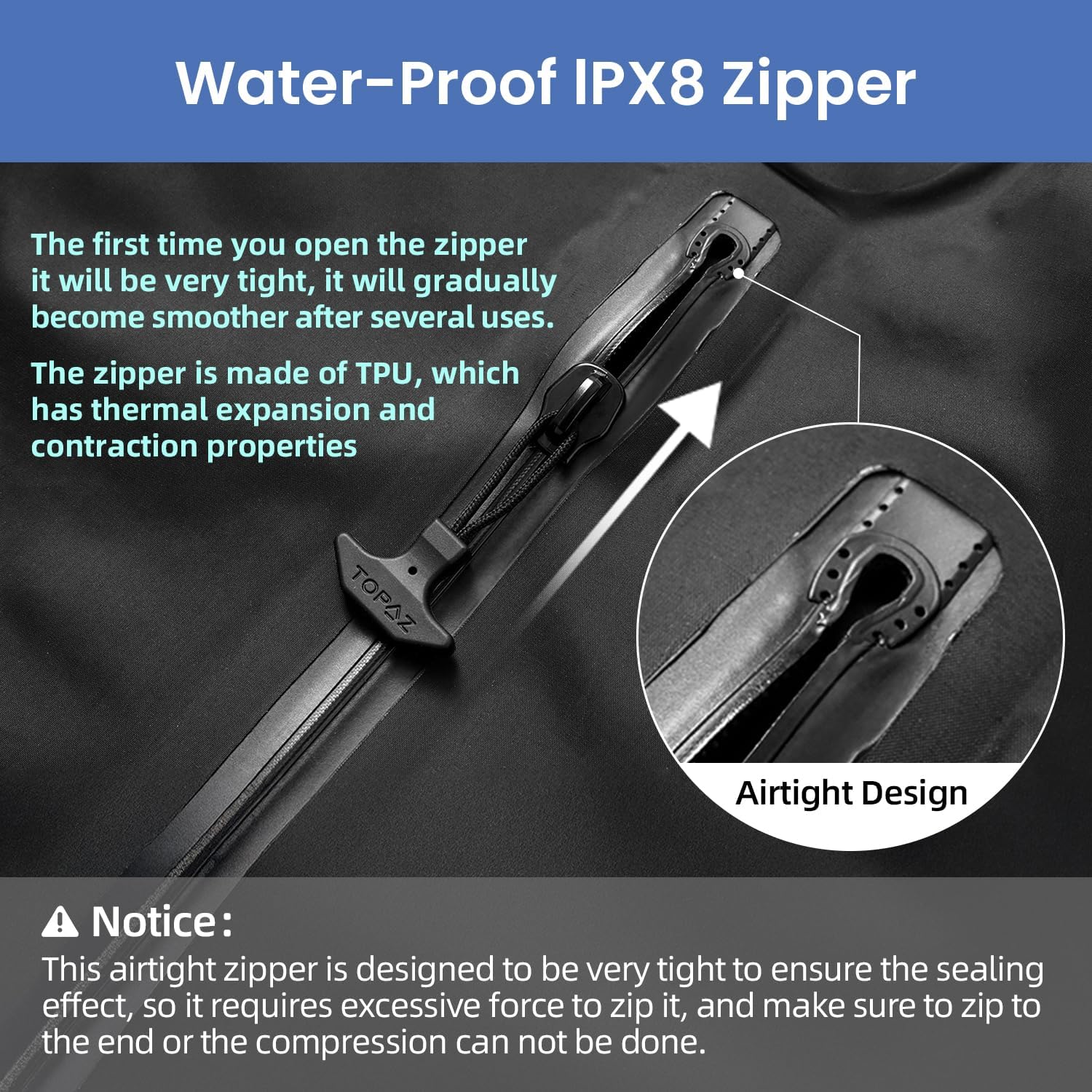 BAGAIL TPU Vacuum Bag for Travel, Reusable Compression Bag with IPX8 Waterproof Zipper, Save Space for Suitcase, Backpack and Carry on (Black, ExtraLarge, With Pump) - Image 5