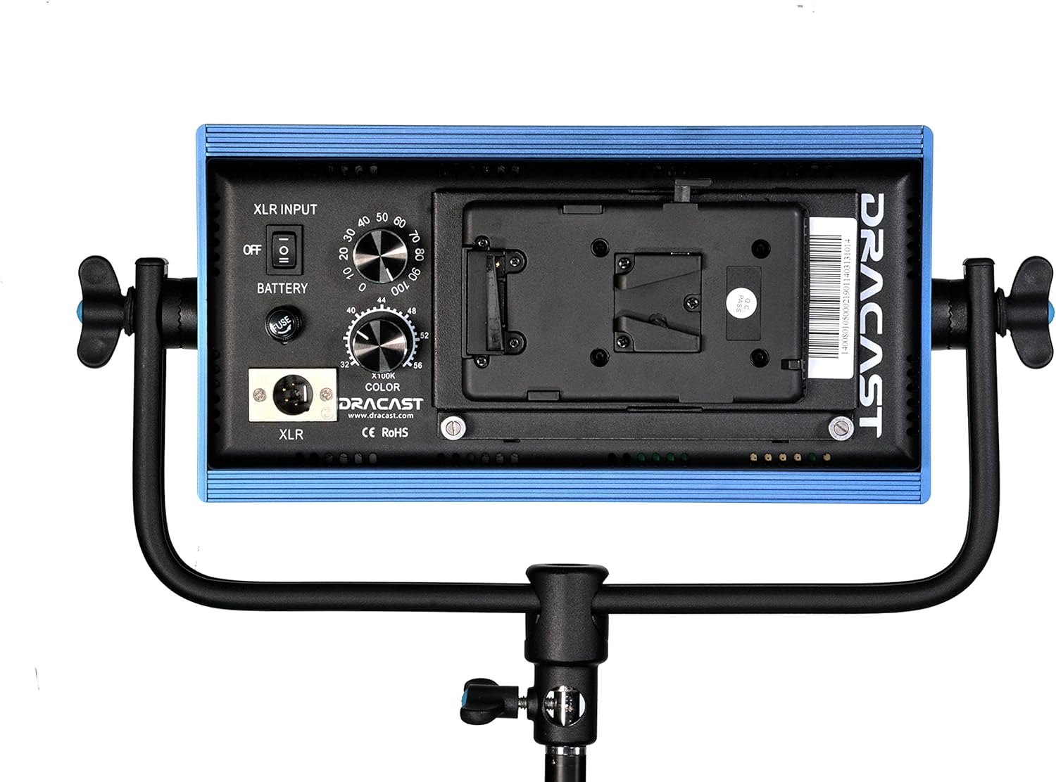 Dracast Pro Series LED1000 Bi-Color LED 2 Light Kit with V-Mount Battery Plates and Light Stands