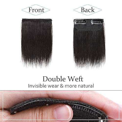 Miniatura 2 de SEGO Extensiones de cabello humano corto con clip, 6 pulgadas, extensiones de cabello humano para mujeres con cabello adelgazante que añade volumen,