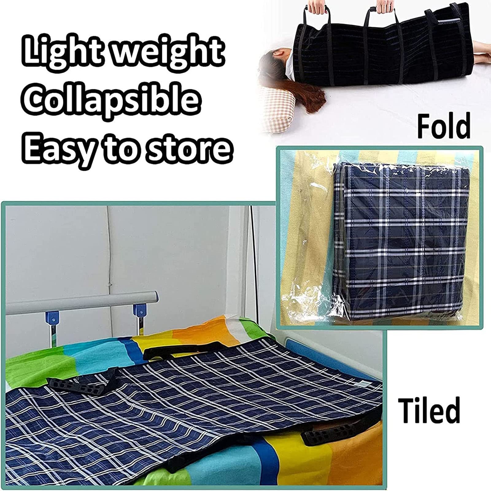 Almohadilla de posicionamiento para cama con asas Sábanas deslizantes impermeables multifuncionales, manta de transferencia de incontinencia de sábanas, fácil elevación y transferencia, para postra