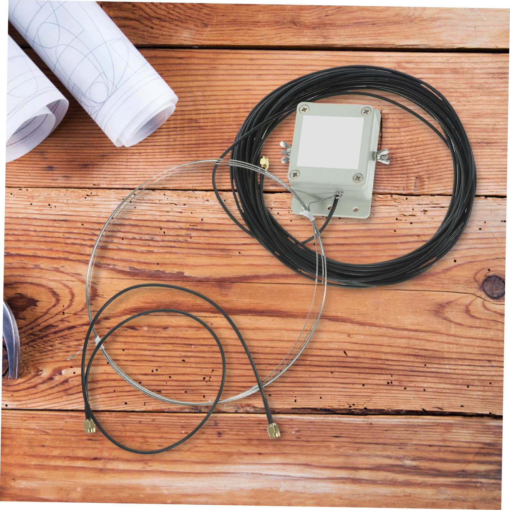 NUOBESTY Antenne Annulaire Active à Ondes Moyennes Interférences, Alimentation Autonome, en Plastique, Motif de 8 pour Balcon et Toit