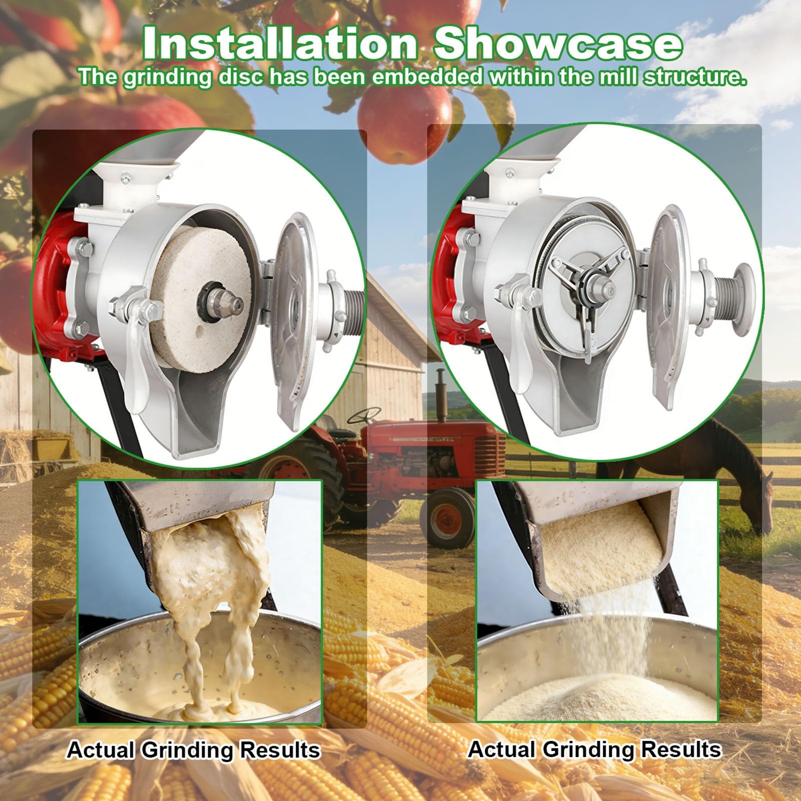 Broyeur de Grains Électrique Sec et Humide pour Famille et Ferme - Moulin pour Faire de la Farine et du Lait de Soja - Machine à Broyer le Maïs et le Riz avec Haute Efficacité