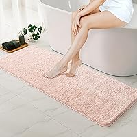 Vista 113 de MIULEE Alfombras de baño naranjas en forma de U, de microfibra suave y absorbente, antideslizantes, de secado rápido, esponjosas, para base