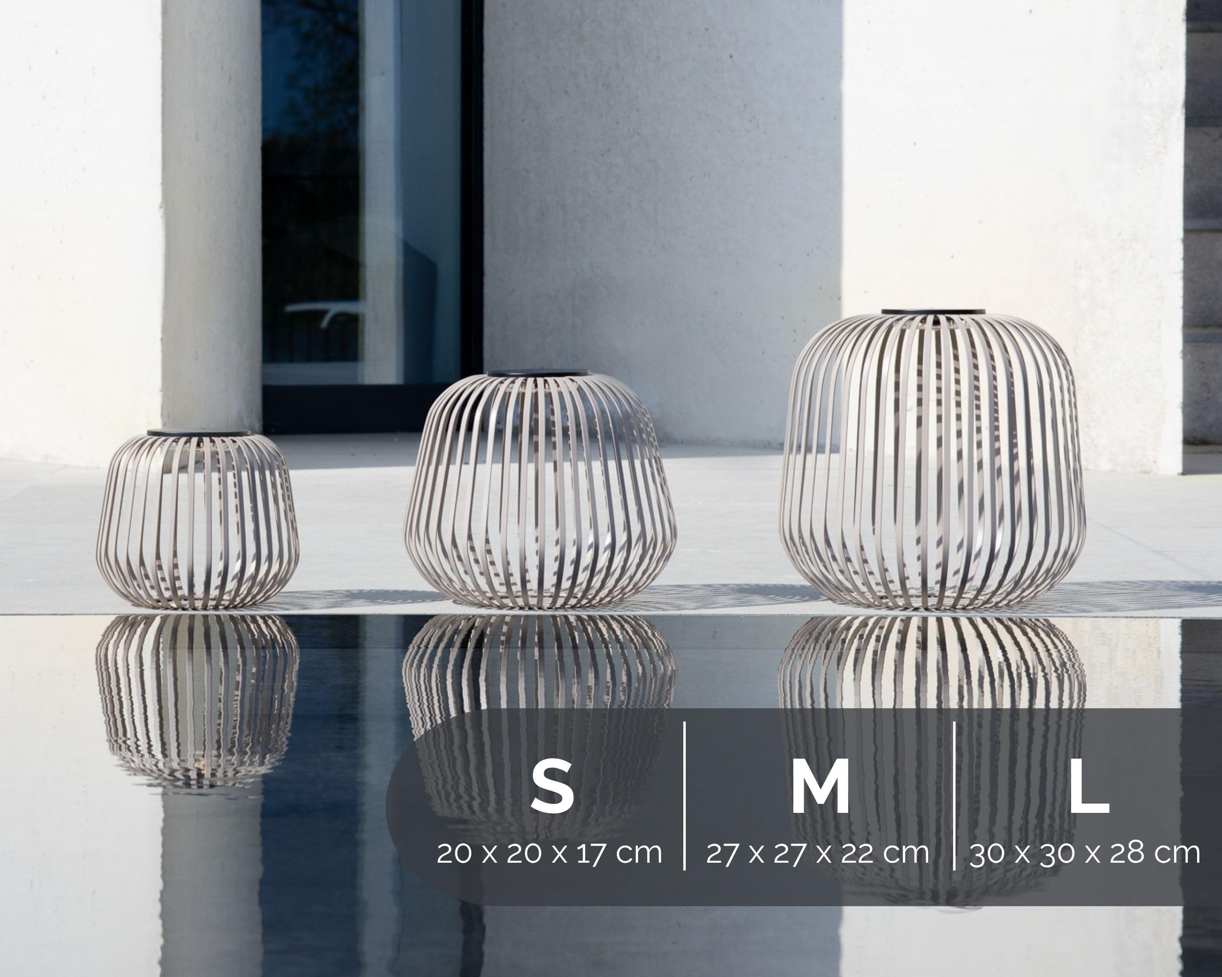 LUUK Studio Moderne Solarlampe, Kabellos, Windlicht, USB-C, Nomad Braun, S | Modernes Boho Design, dimmbar & Windlicht, IP65 wetterfeste Außenbeleuchtung, Solar Designlampe für drinnen & draußen