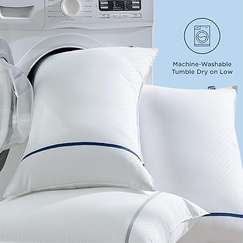 Miniatura 7 de Bedsure Juego de 2 almohadas tamaño Queen  Juego de 2 almohadas tamaño Queen, almohadas de lujo de felpa suave de apoyo de microfibra transpirable