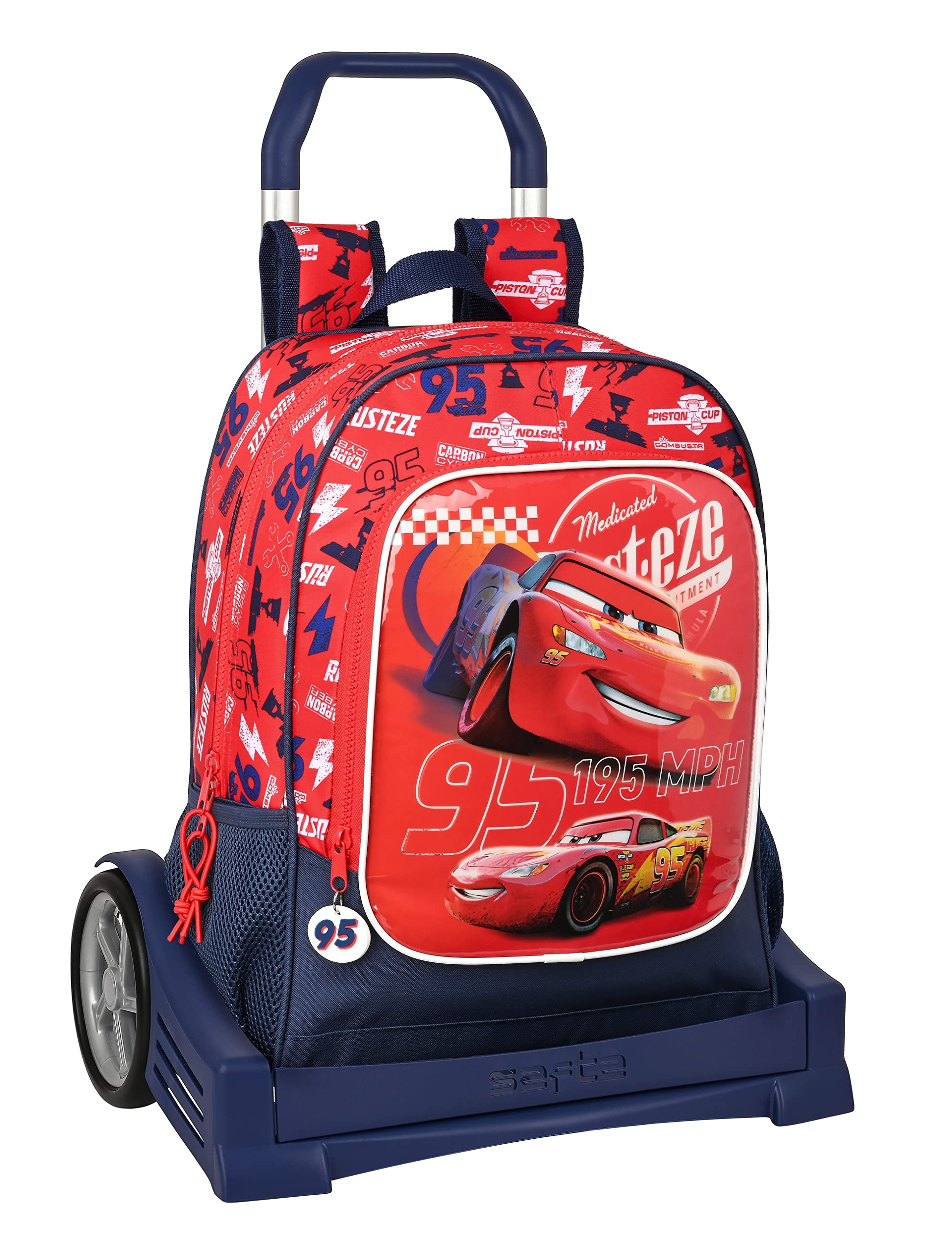 Safta Mochila Safta 522 Espalda Ergonómica con Carro Safta Evolution de Cars Double Vision, 320x140x420 mm