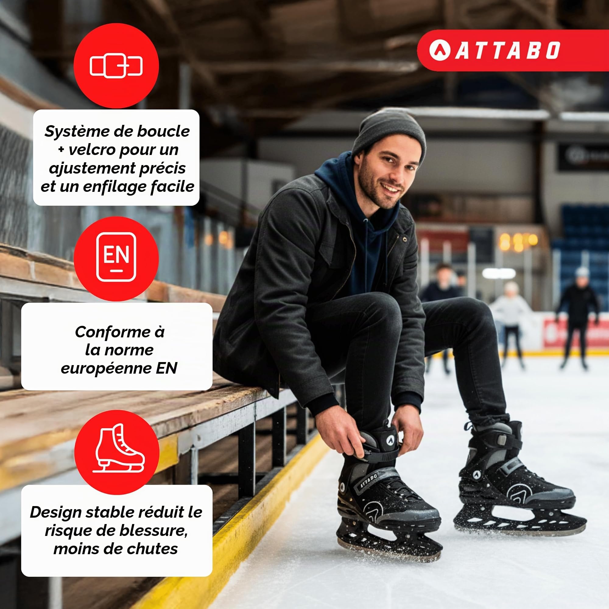 ATTABO Patins de Loisirs pour Homme Tore Couleur