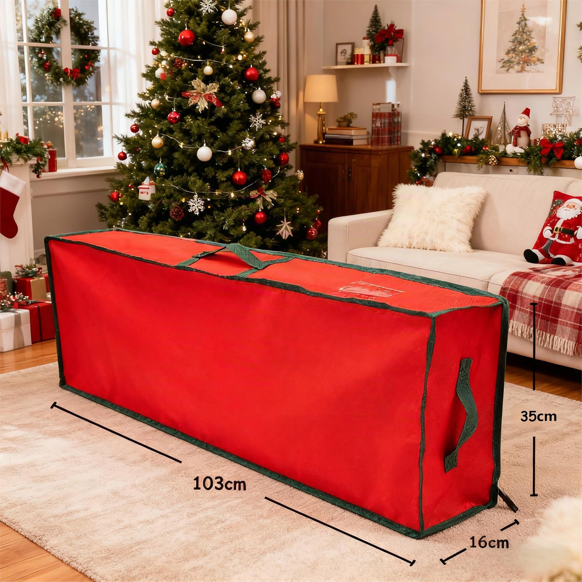 Dasellfa Organizer Carta da Regalo, Sacco Portaoggetti per Carta Regalo Rotolo Tessuto Impermeabile in Tessuto Oxford 600D, per Stoccaggio Scatola Regalo, Buono Regalo 103 x 35 x 16cm