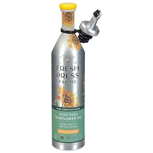 Fresh Press Farms, Aceite de girasol extra virgen con alto contenido oleico, 16.4 onzas líquidas