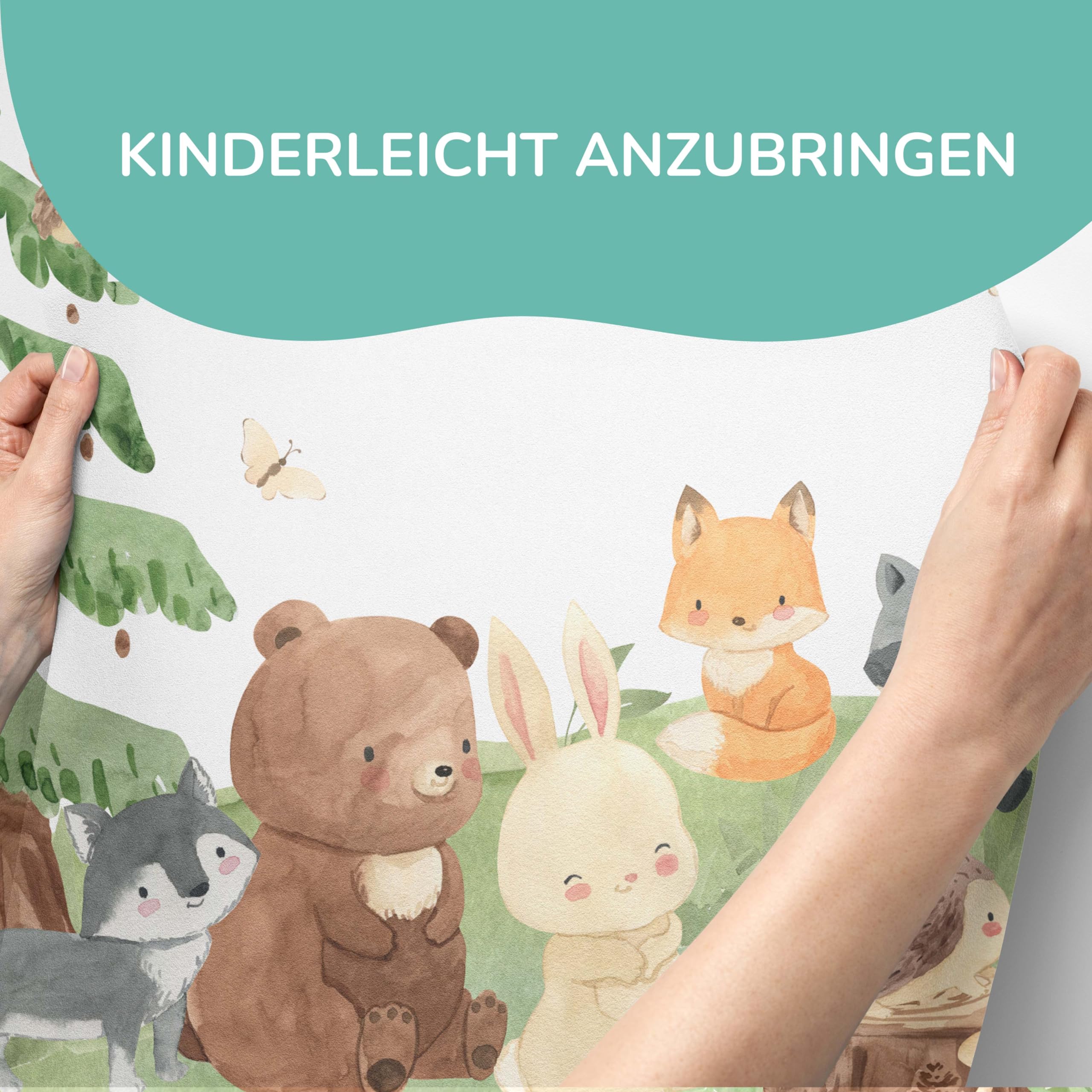 Kidsmood – Runde Wandsticker mit gestochen scharfen Farben | Hochwertiger Druck, schadstofffrei und einfach anzubringen | Aquarell Wanddeko fürs Kinderzimmer, Geschenk zur Geburt oder Taufe (180 cm)