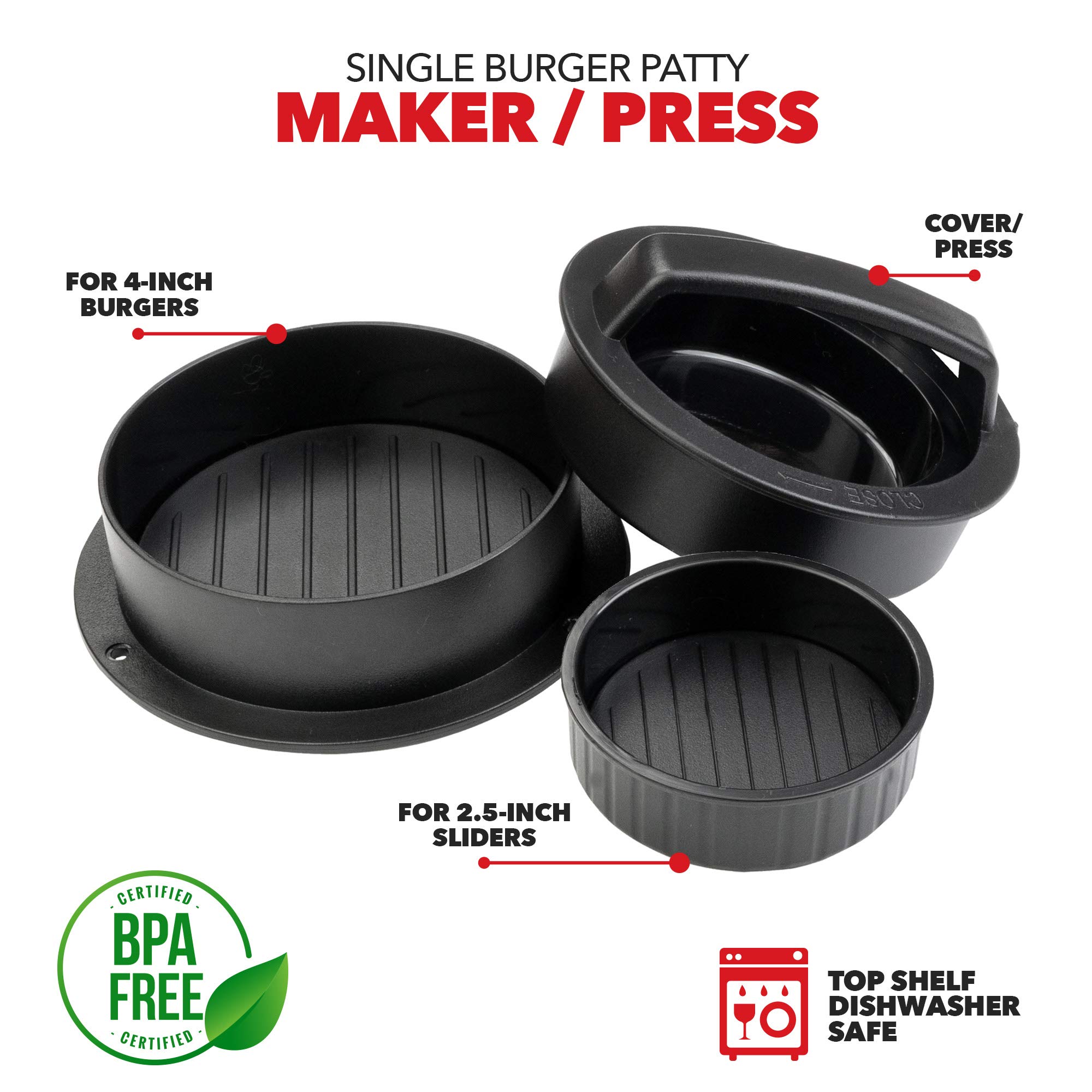 Burger Press Hamburger Patty Maker Stuffed Smash Burgers Mini Sliders Press Kit Nonstick Exultimate