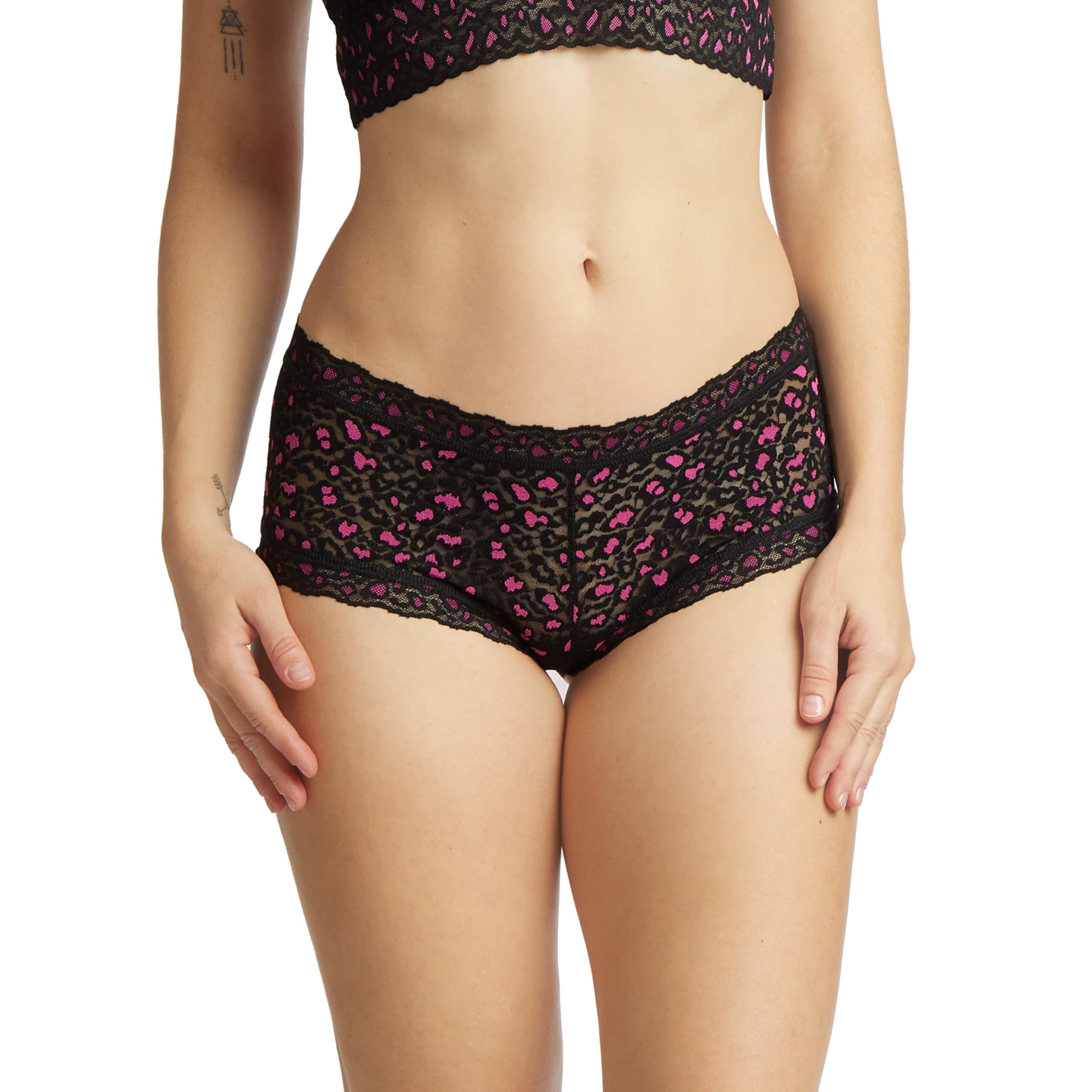 hanky panky - Daily Lace Boyshorts | Damenunterwäsche | weiche Stretch-Passform Höschen aus Baumwollmischung | Größen (XS-XL), 3er-Pack