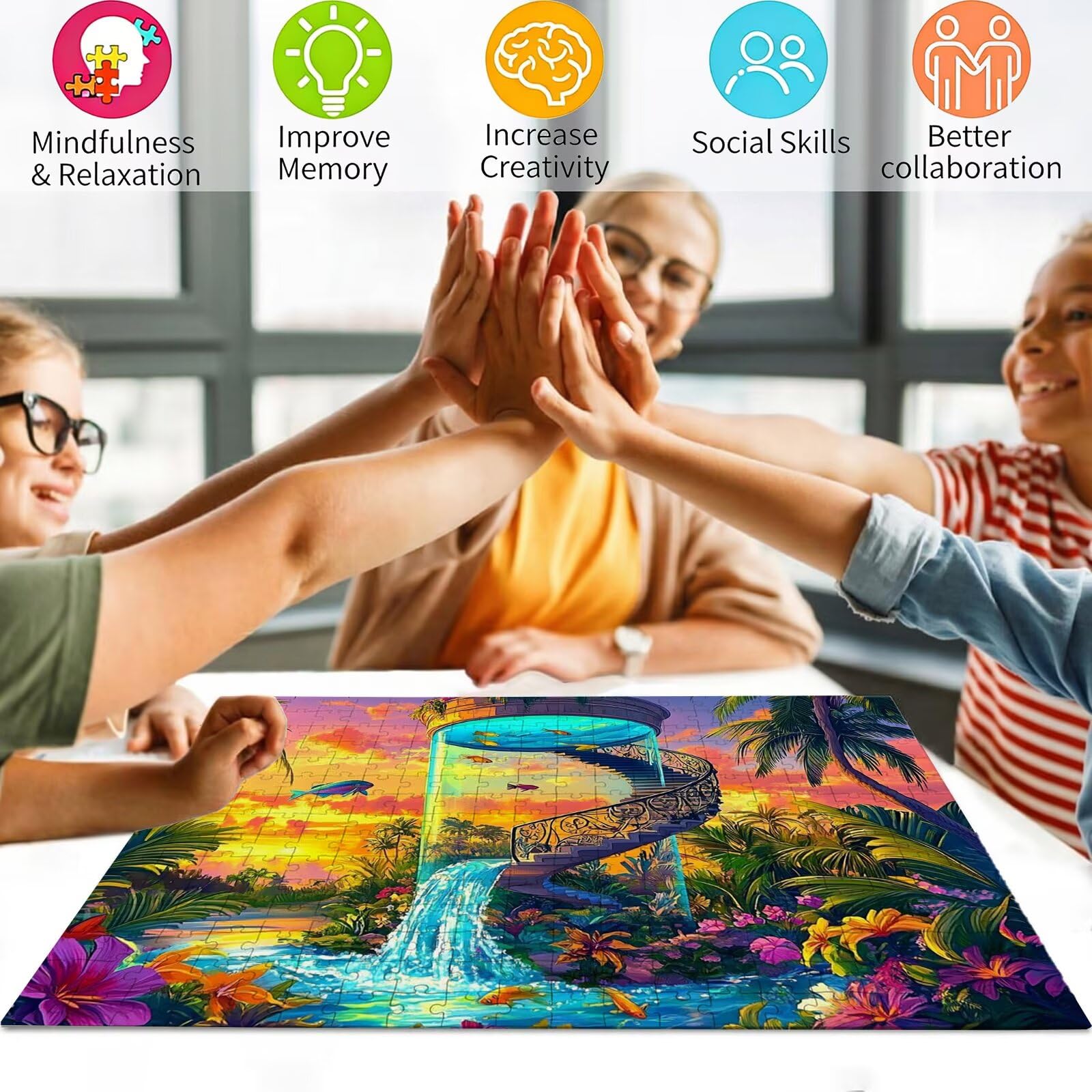 Puzzle krajobraz puzzle 1500 sztuk, puzzle dla dorosłych, drewniane puzzle sen, gigantyczne niemożliwe układanki dla całej rodziny 87xx57 cm, kreatywne puzzle dla dorosłych klasyczny styl