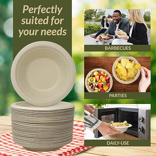 Miniatura 5 de Reli. Compostable Paper Bowls, 16 oz (250 Pack - Bulk)  Brown Paper Bowls, Disposable  Eco-Friendly, Heavy Duty Soup Bowl  Biodegradable, Sugar Cane
