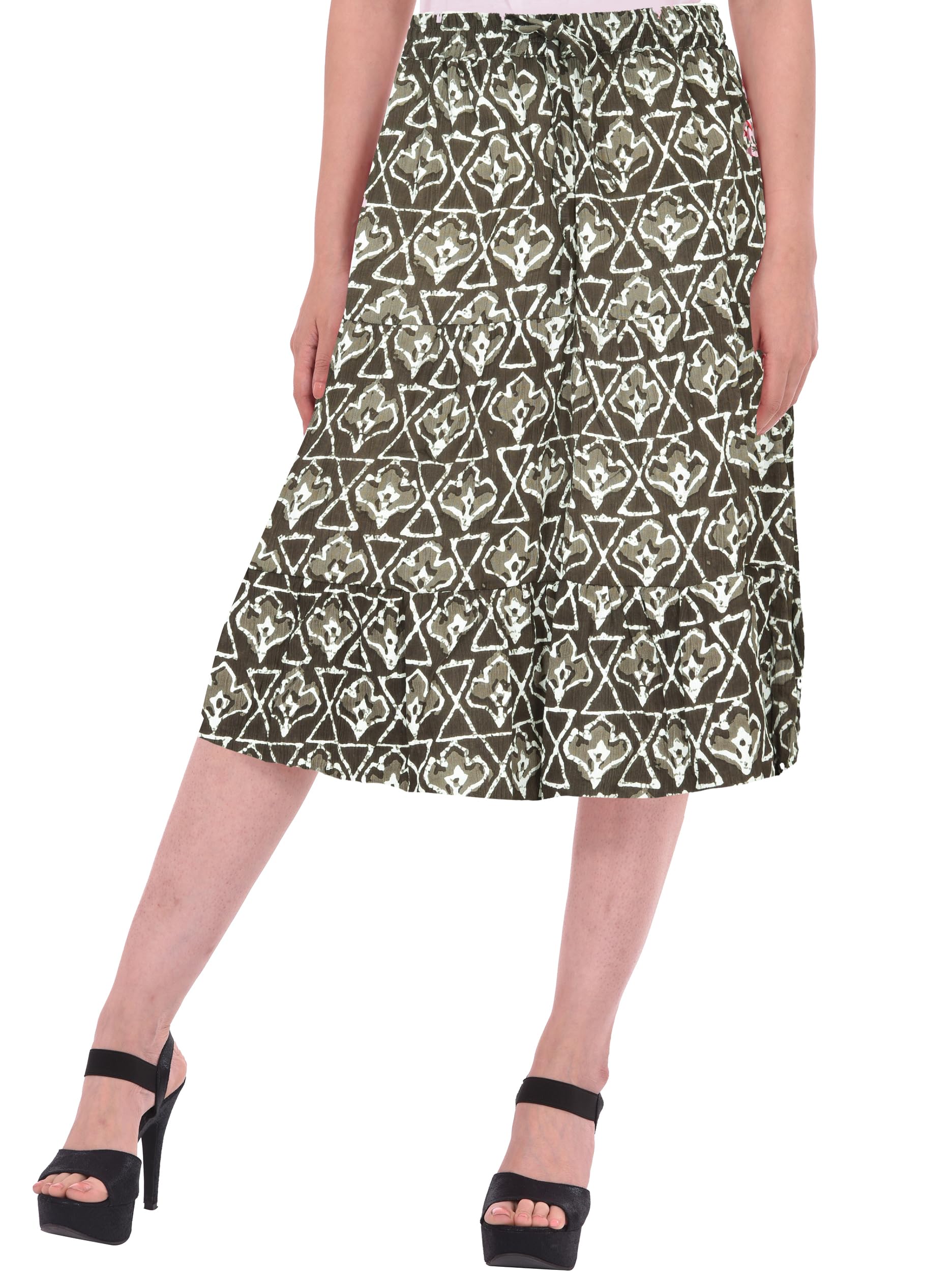 Women's Midi Skirt (FP562_Grey_Free Size)-image-11