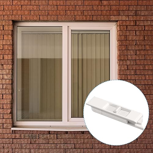 Miniatura 7 de Pares de pestillo inclinable de plástico blanco, pares de pestillo de inclinación para ventana corrediza con resorte para accesorios de ventana del