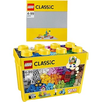 E.G.L Lego Classic 0698 10701 Set of 2 Large Building Blocks Box + Base Plate