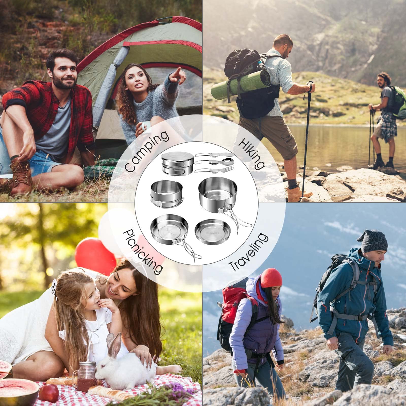 2 Pinces Anti-brûlure Pour Casseroles – Légères En Alliage Aluminium – Idéales Camping Et Pique-nique