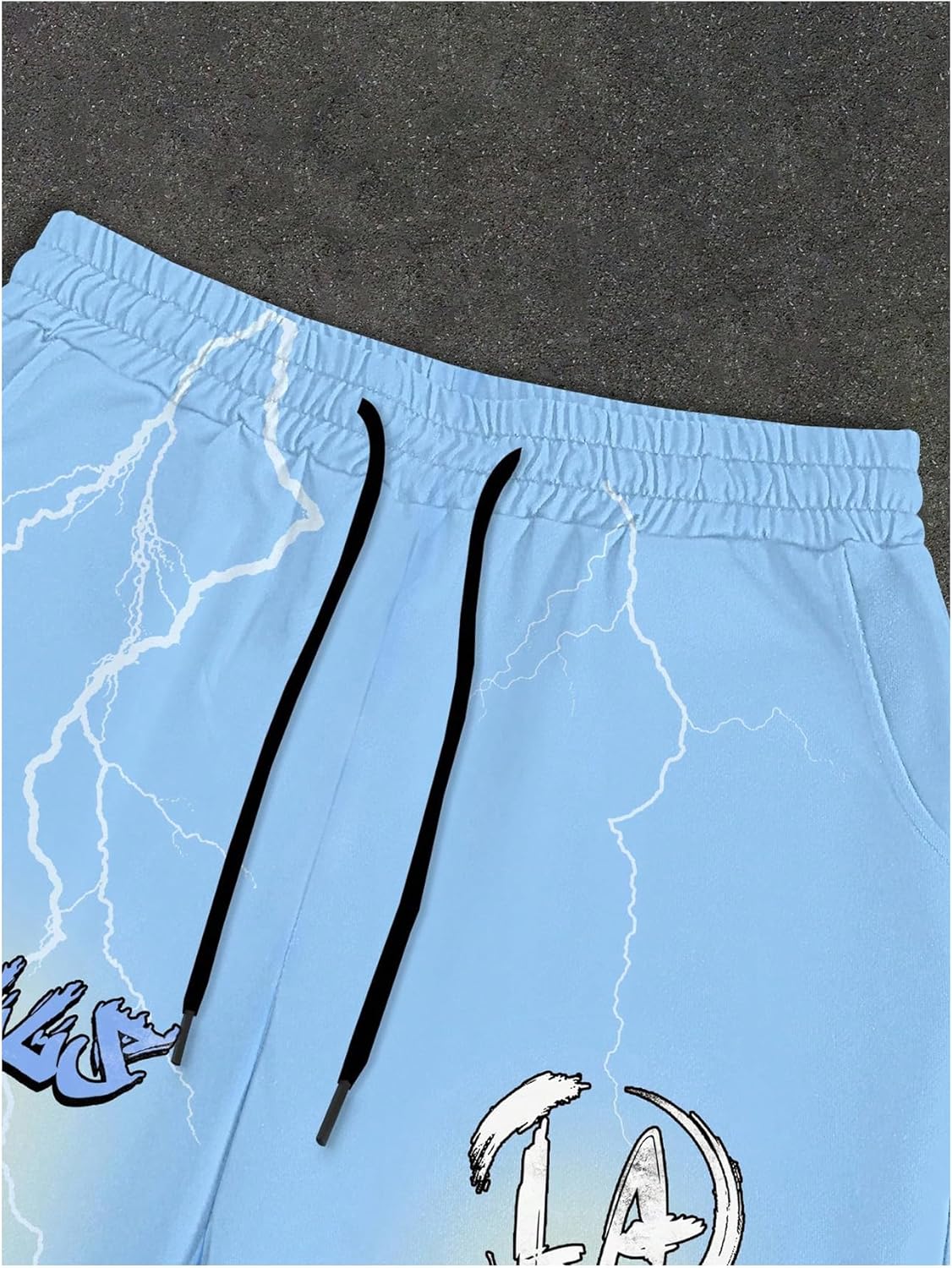 SHENHE Men's 2 Piece Outfits Short Sleeve Graphic Tee Shirt and Flare Sweatpants Set Streetwear - Image 4