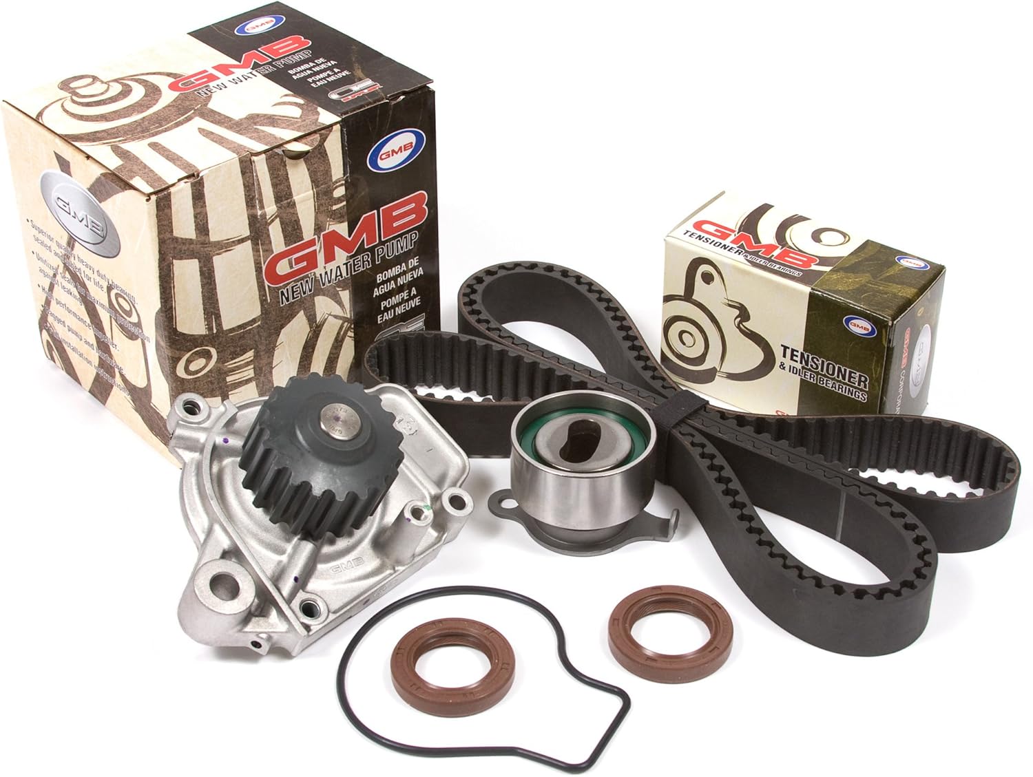 Evergreen TBK143WP Compatible With 88-95 Honda Civic Del Sol 1.5 SOHC D15B1 D15B2 D15B6 D15B7 D15B8 Timing Belt Kit Water Pump