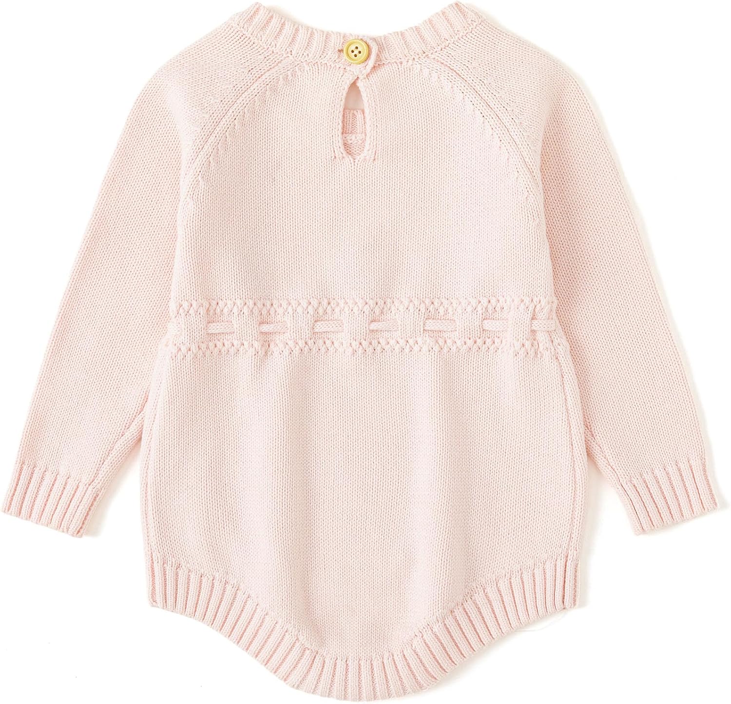 Simplee kids Baby Girls Kint Romper Fall Long Sleeve Rompers Newborn Baby Solid Overall Jumpsuit Outfits - Image 2