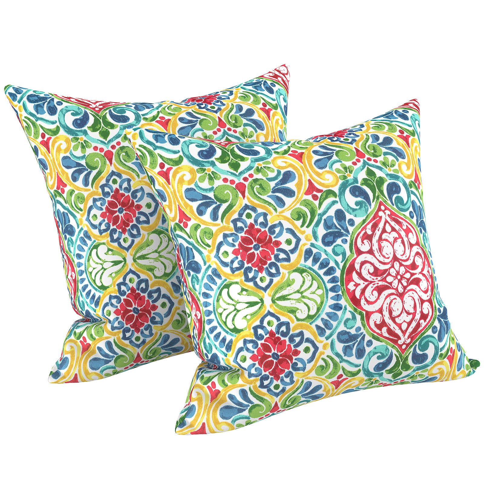 LVTXIII Outdoor/Indoor Throw Pillows, Decorative Throw Pillows with Inserts, 18"x18" Square Pillows for Bed, Couch, Sofa and Patio Furniture, Set of 2