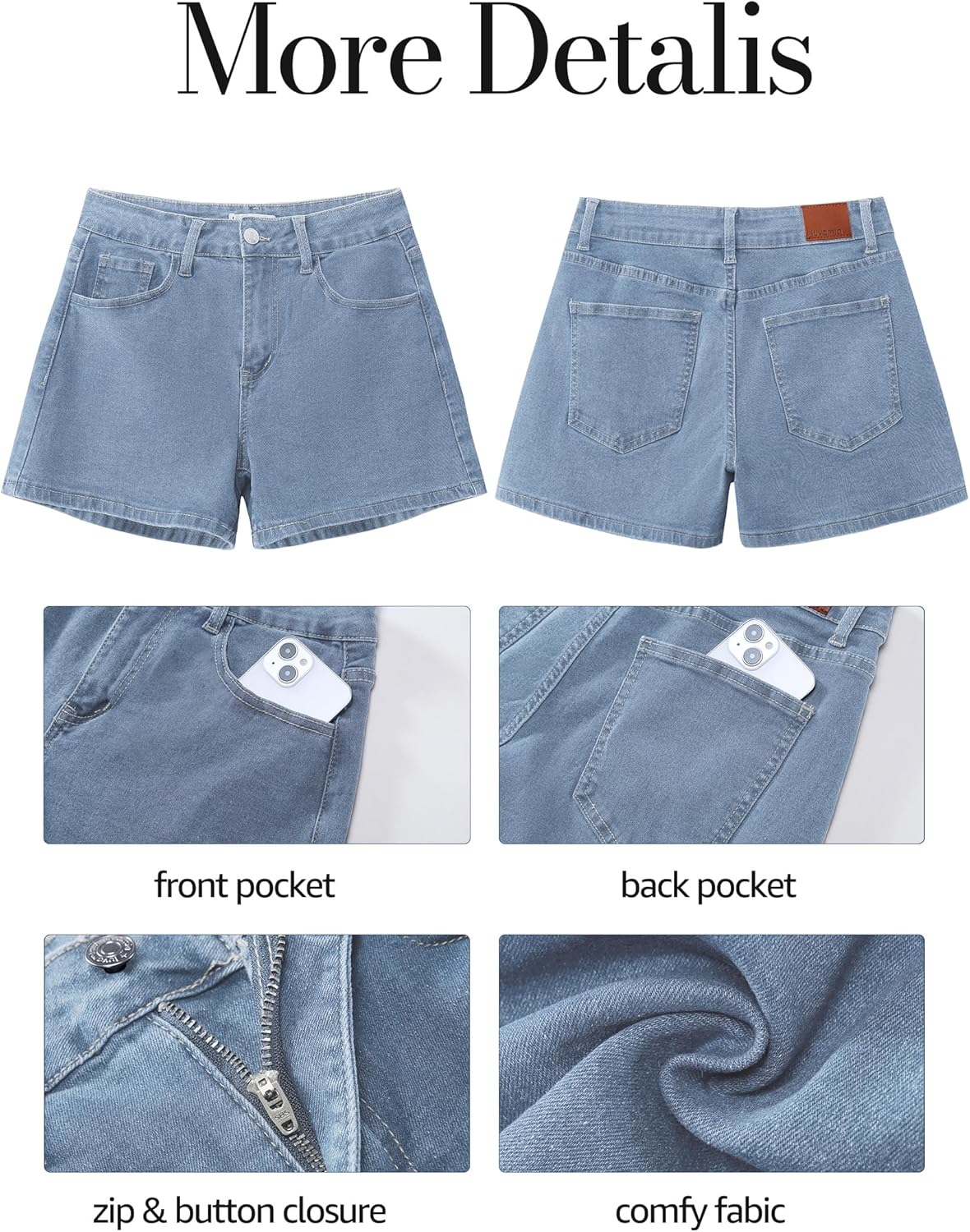 luvamia Jean Shorts for Women High Waisted Trendy Summer Casual Wide Leg Stretchy Denim Jorts Distressed Cut Off Shorts - Image 5