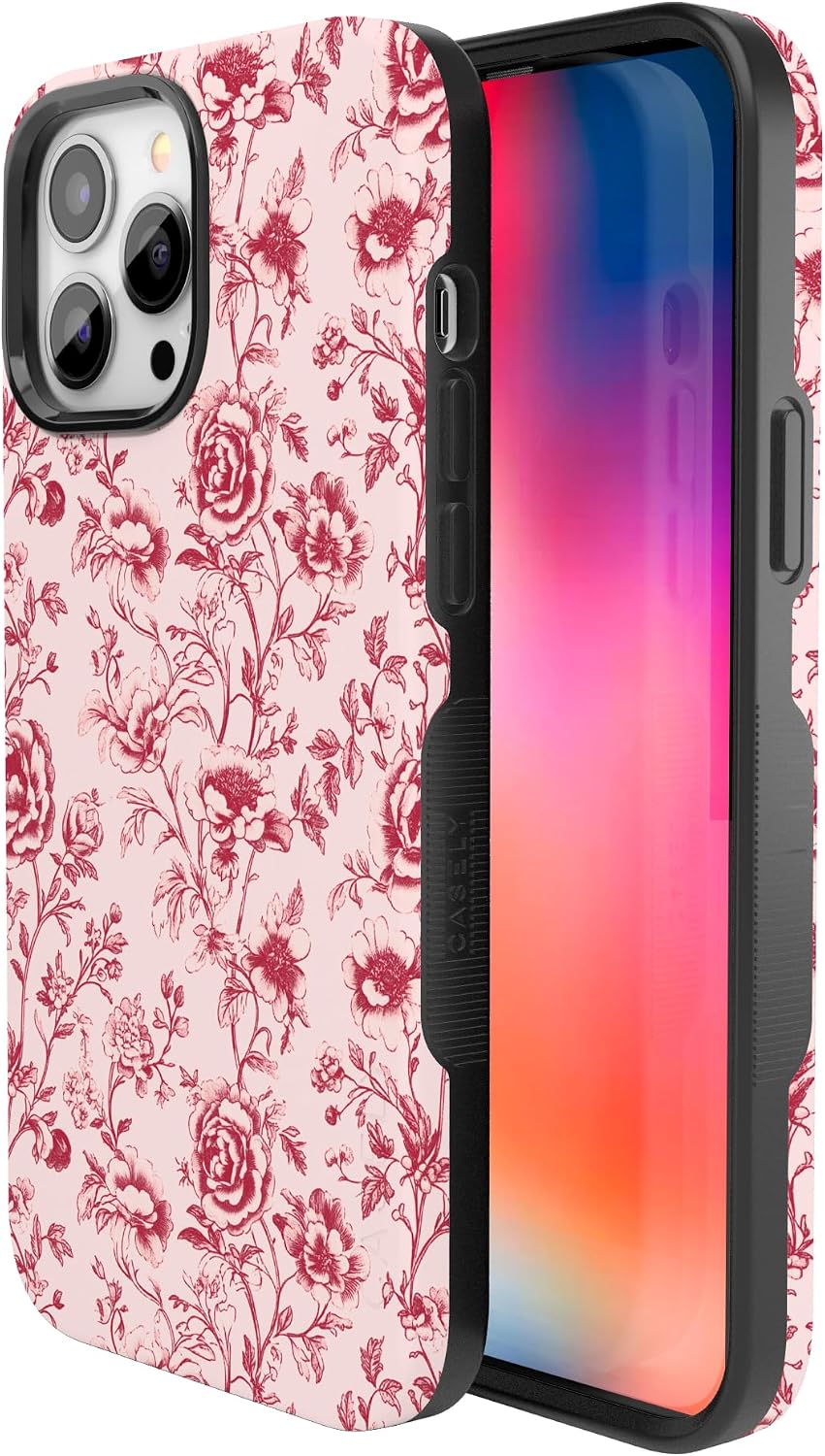 Casely iPhone 13 Pro Max Case | Vintage Belle | Floral Toile | Bold Protective Design | MagSafe Compatible Design