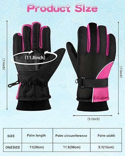 Miniatura 3 de ONESING 2 pares de guantes de nieve para hombres y mujeres guantes de esquí térmicos impermeables para invierno guantes de snowboard para correr