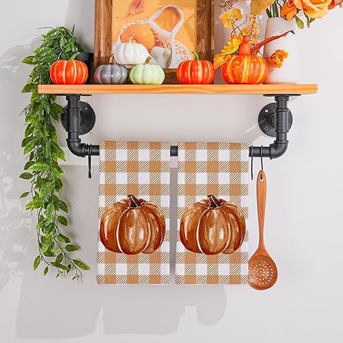 Miniatura 9 de Siilues Juego de 2 toallas de cocina de otoño, 18 x 26 pulgadas, decoración de otoño para el hogar, paños de cocina de calabaza, decoraciones de