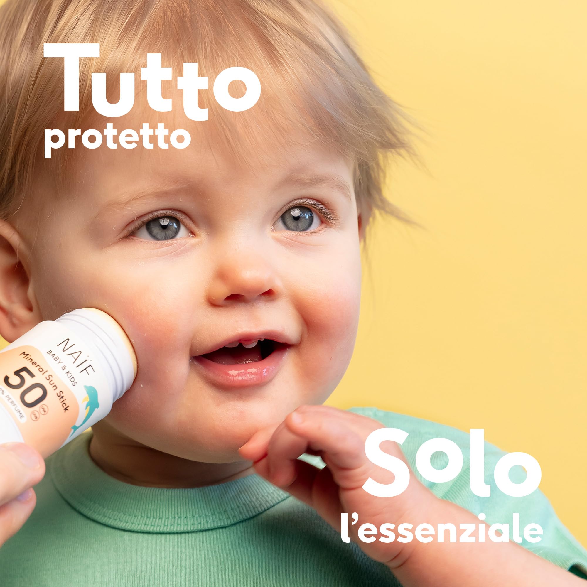 Naïf Stick Solare Minerale SPF 50 36g Protezione UVA UVB Neonati Bambini