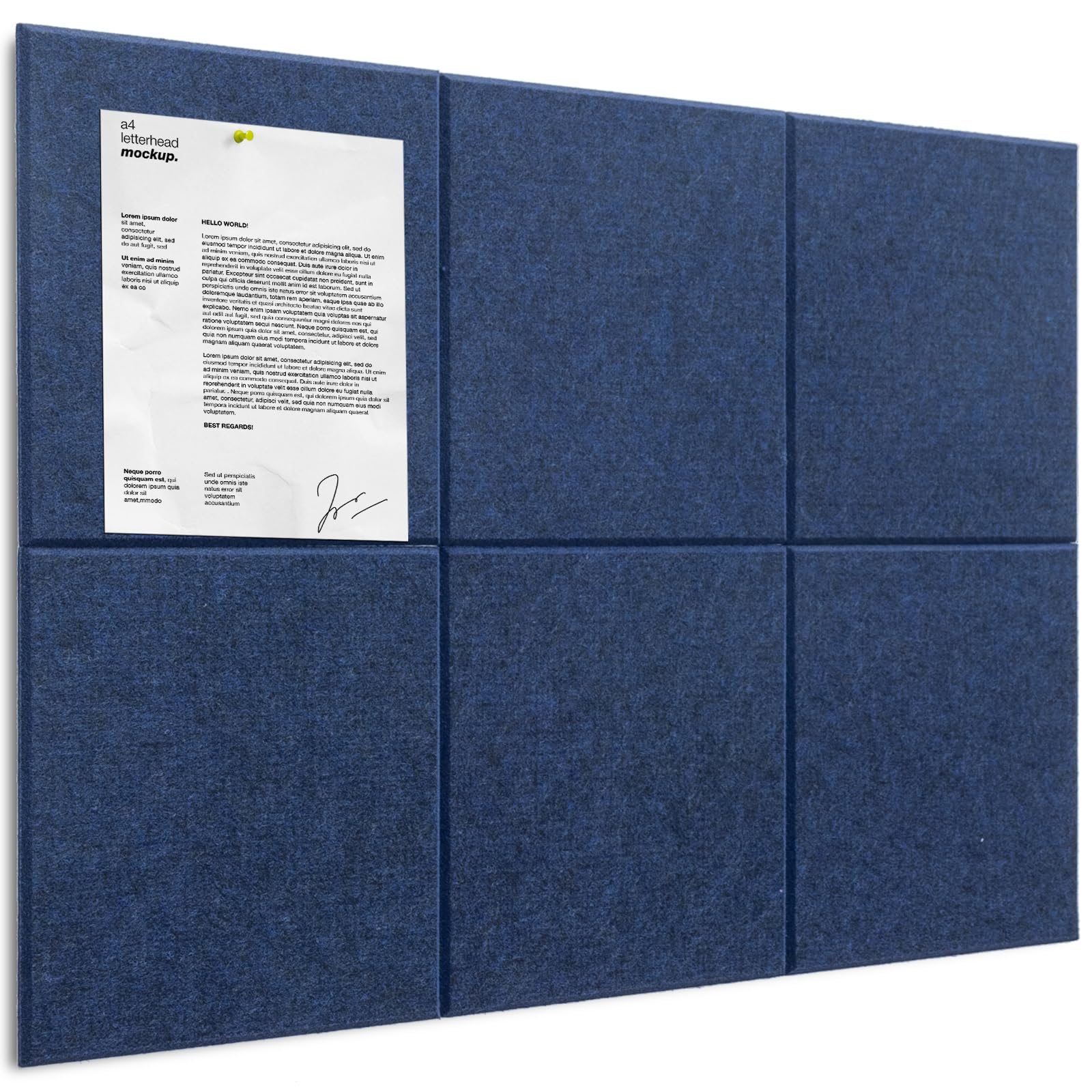 Large Cork Board Alternative - 6 Pack Felt Wall Tiles with Safe Removable Adhesive Tabs, Cork Boards for Walls Cork Board for Office Pin Board Bulletin Board 36"x24"