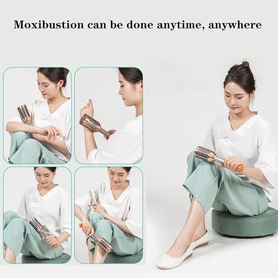 Moxa Stick Burner Holder Moxibustion Tool,Portable Moxa Strips Burner Holder,Stainless Steel Wormwood Mugwort Moxibustion Box Healing Tool
