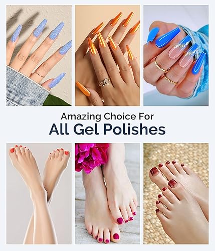 Miniatura 5 de MelodySusie Lámpara de uñas de 48 W, secador de uñas para esmalte de uñas de gel, secado rápido con sensor automático y 4 temporizadores, luz UV de