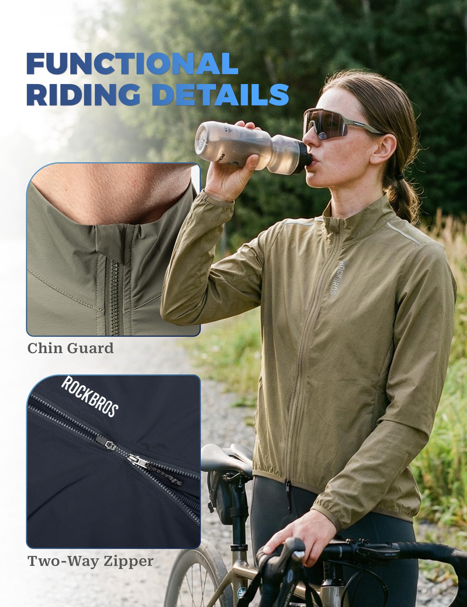ROCKBROS Giacca da Ciclismo Uomo Donna Antivento Ripiegabile Leggero