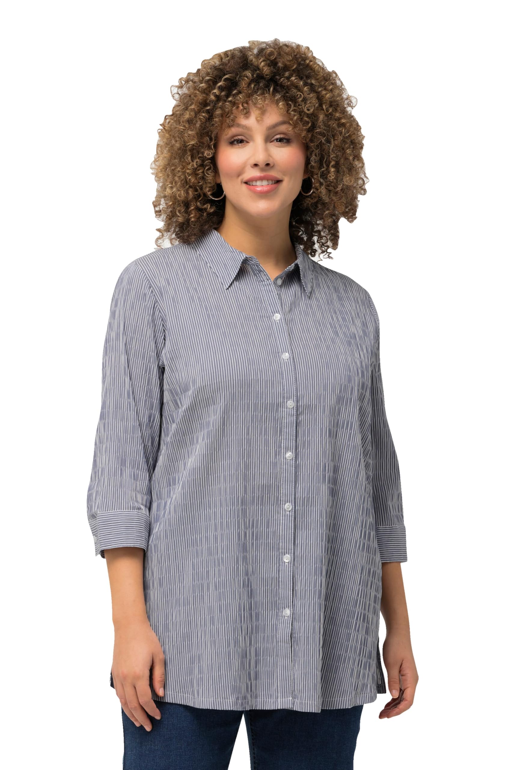 Ulla Popken Ladies Shirt Blouse Navy Blue 54/56, navy blue, 54-56
