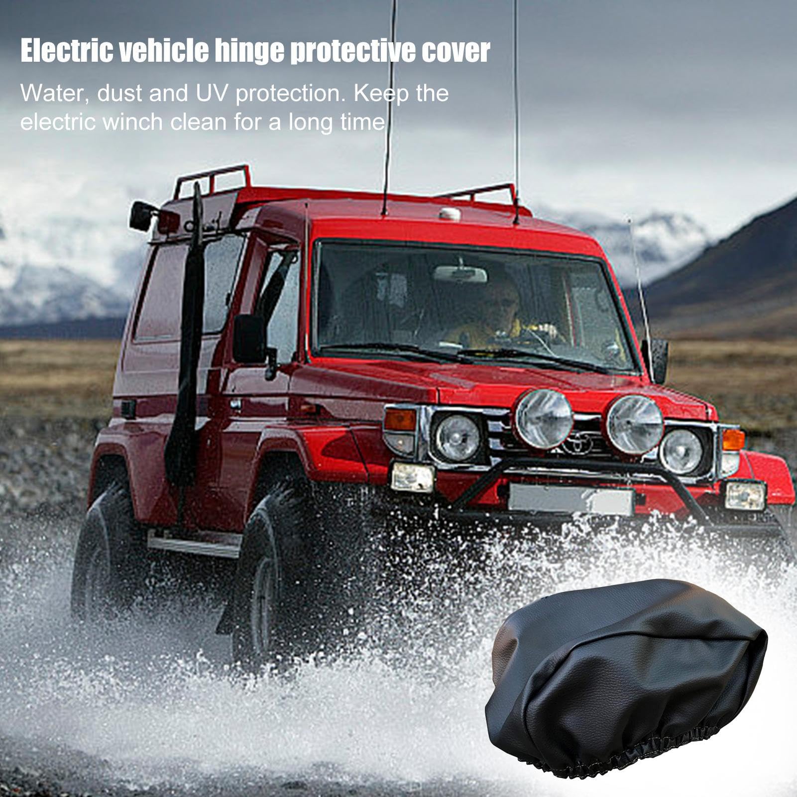 Copertura Per Verricello - Guardia Per Auto Heavy Duty, Protezione Antipolvere All'aperto | Scudo Impermeabile Per Tutte Le Meteo, Protezione Per Verricello Elettrico Resistente Con Accesso