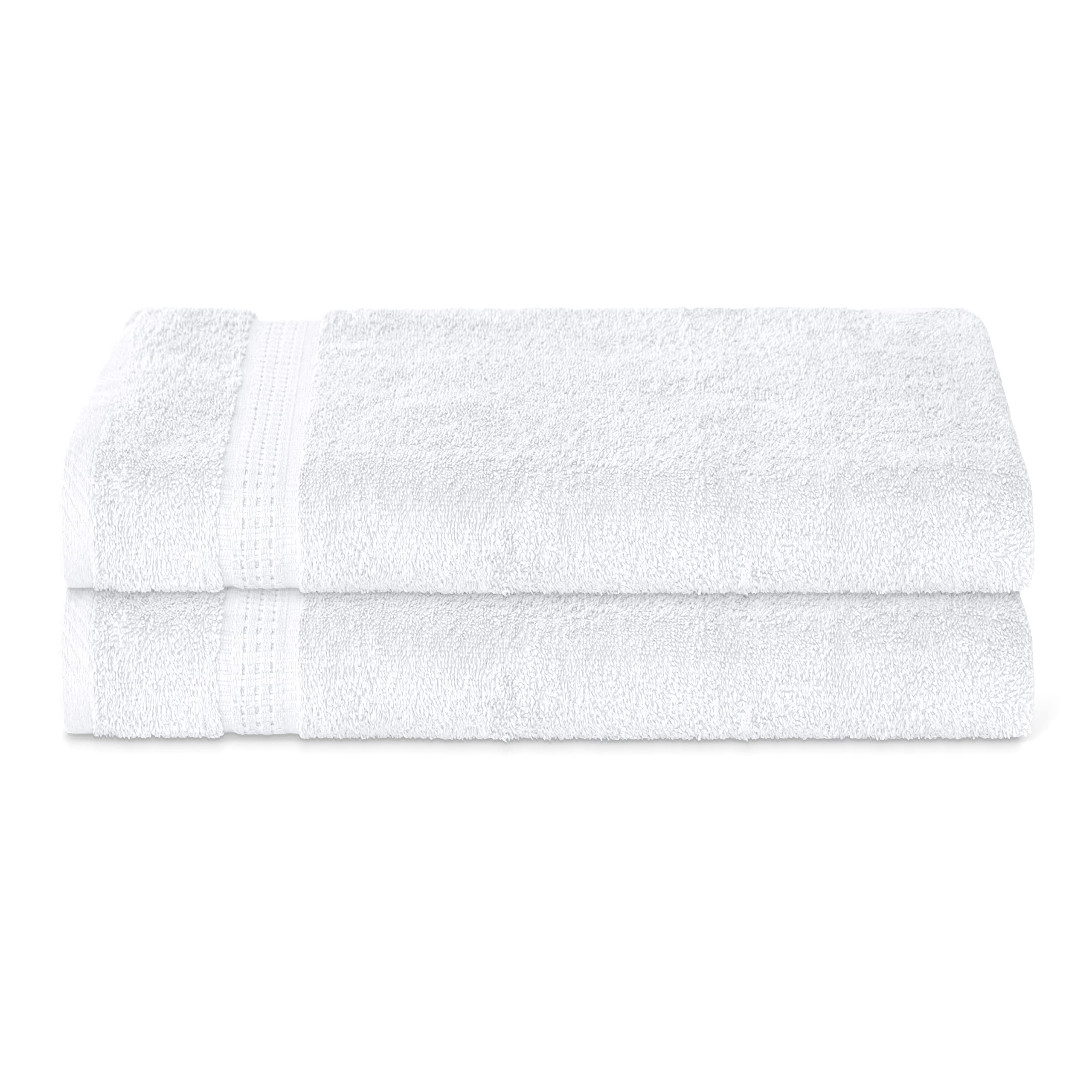 Panzy 100% COTTON 500 GSM ABSORBENT TOWEL SET, QUALITY RINGSPUN 70X140 CM BATH TOWELS & 50X100 HAND TOWEL (2 Hand Towels, White)