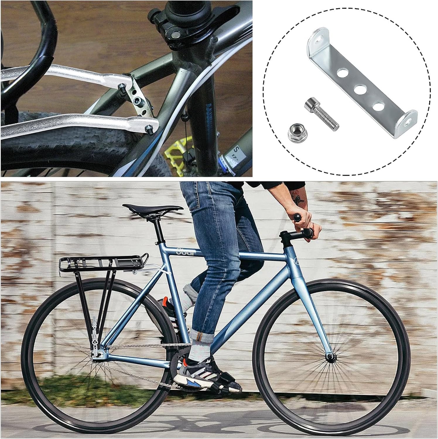 Universeller Gepäckträger hinten für 24-28 Zoll Fahrräder, Leichter Fahrradgepäckträger 43x21cm, Aluminium Citybike & Mountainbike, mit Reflektorhalterung, Cube kompatibel, robust & stabil