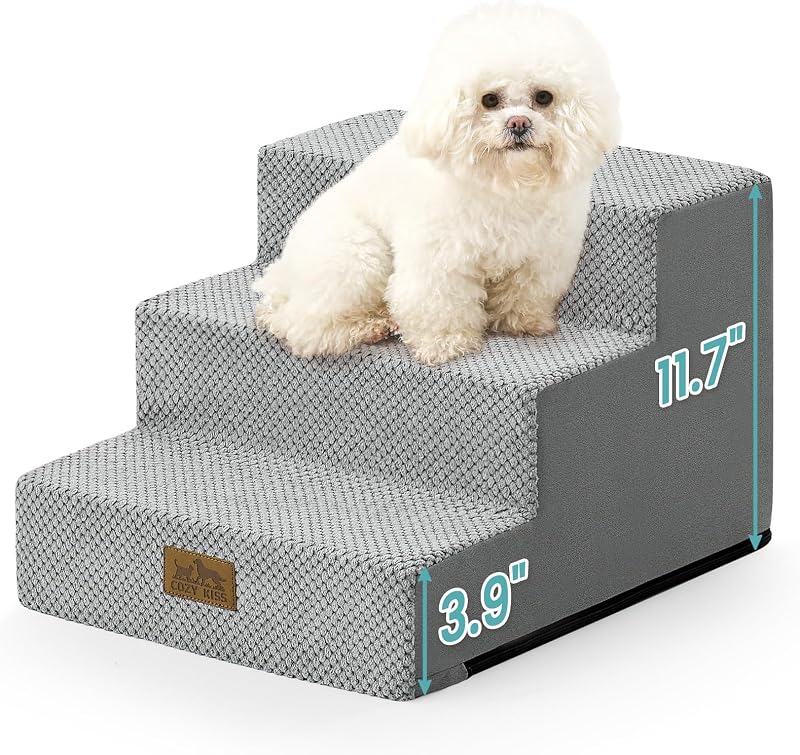 Escada para cães pequenos COZY KISS com 3 degraus e espuma de alta densidade