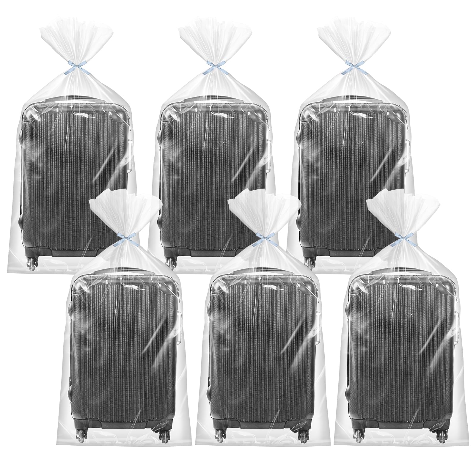 Extra Large Clear Plastic Storage Bags, 6 pcs 100 * 152CM Flat Large Plastic Bags for Luggage Suitcase, Furniture, Quilts