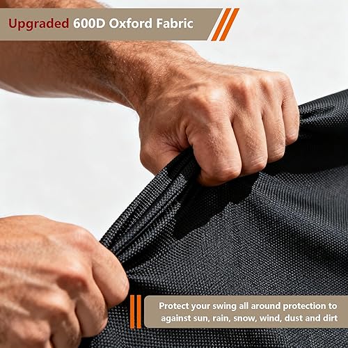 Miniatura 7 de FLYMEI Funda de columpio para exteriores, cubierta de hamaca de 2 plazas triples para porche, toldo y otros muebles de patio, impermeable,