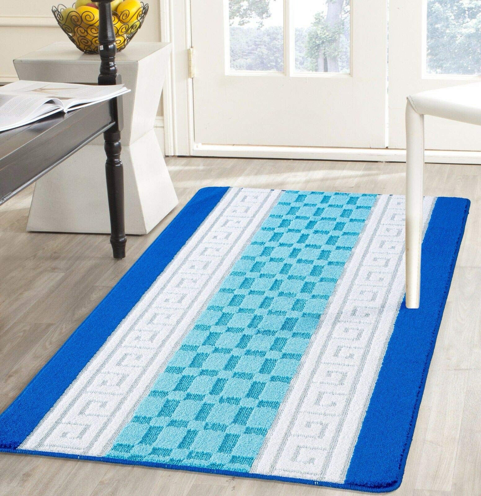 Householdfurnishing Gelback Non Slippery Rug Carpets Runner Indoor/Outdoor Living Room Floor Mat (Blue, 80 X 150 CM)